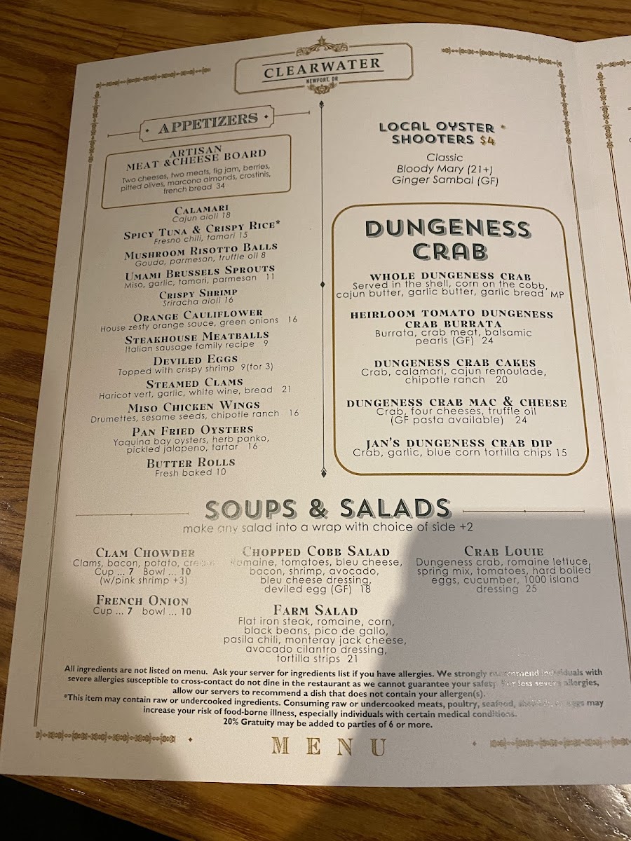 Clearwater Restaurant Menu - Image 3